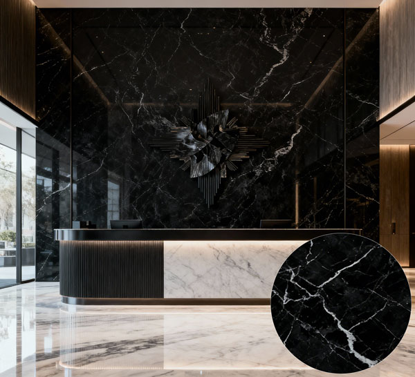 Black Marble Finish PVC Sheet