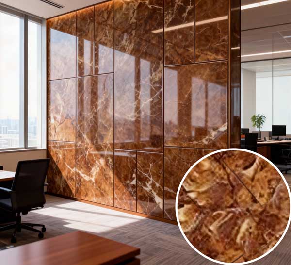 ZS-D2 Brown Marble Pattern PVC Sheet