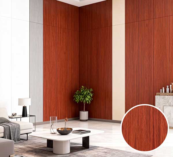 ZS-M15 Reddish-Brown Natural Wood Grain PVC sheet