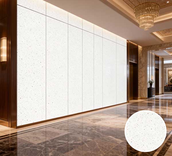 ZS-D12 White Natural Pebble Stone PVC Sheet