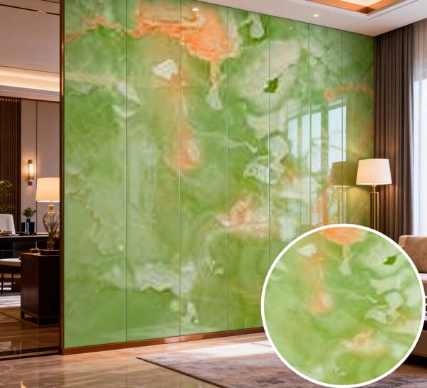 ZS-D16 Natural Green Marble PVC Sheet