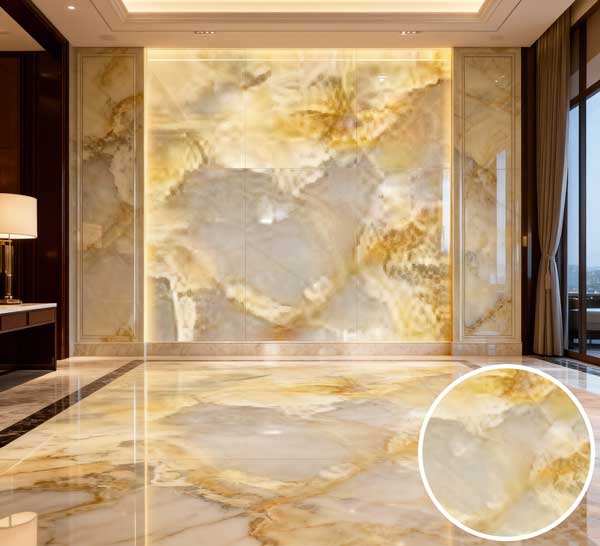 ZS-D14 High-End Gold Natural Marble PVC Sheet
