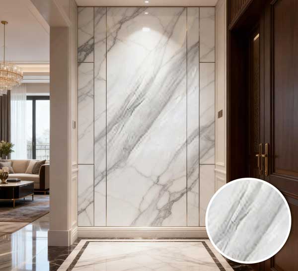 ZS-D18 Premium Gray Natural Marble PVC Sheet
