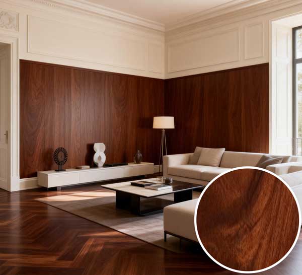 ZS-M4 Premium Natural Brown Wood Grain PVC sheet