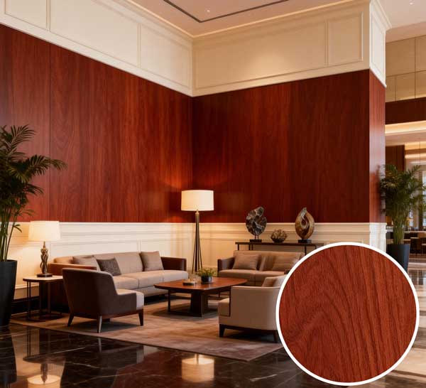 ZS-M8 Natural Reddish-Brown Wood Grain PVC sheet