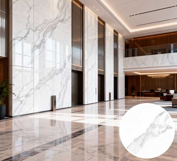 ZS-D15 Gray-White Natural Textured Marble PVC Sheet