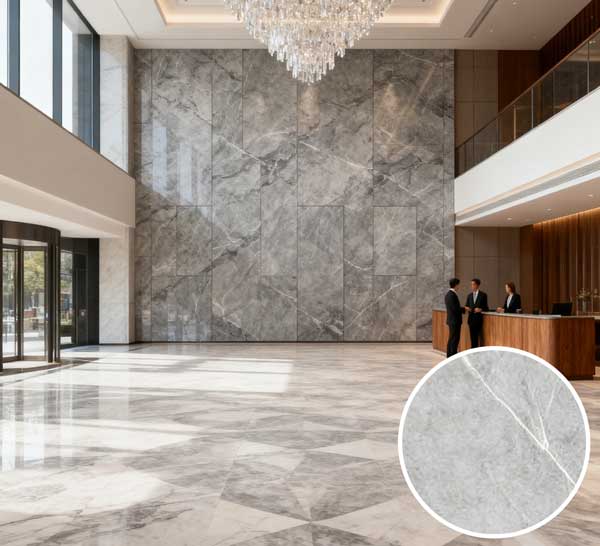 ZS-D9 Gray Marble PVC Sheet