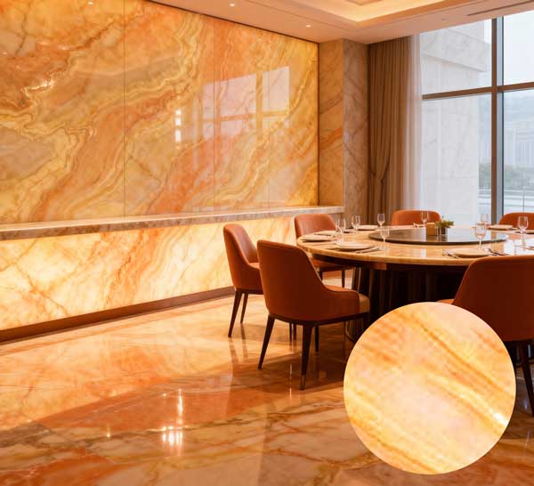 ZS-D11 Amber Natural Marble PVC Sheet