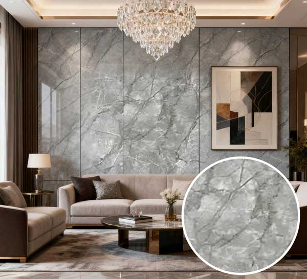 ZS-D4 Gray Marble PVC Sheet