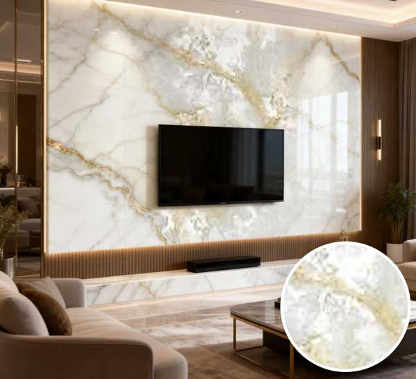 ZS-D19 Premium Gray Natural Marble PVC Sheet